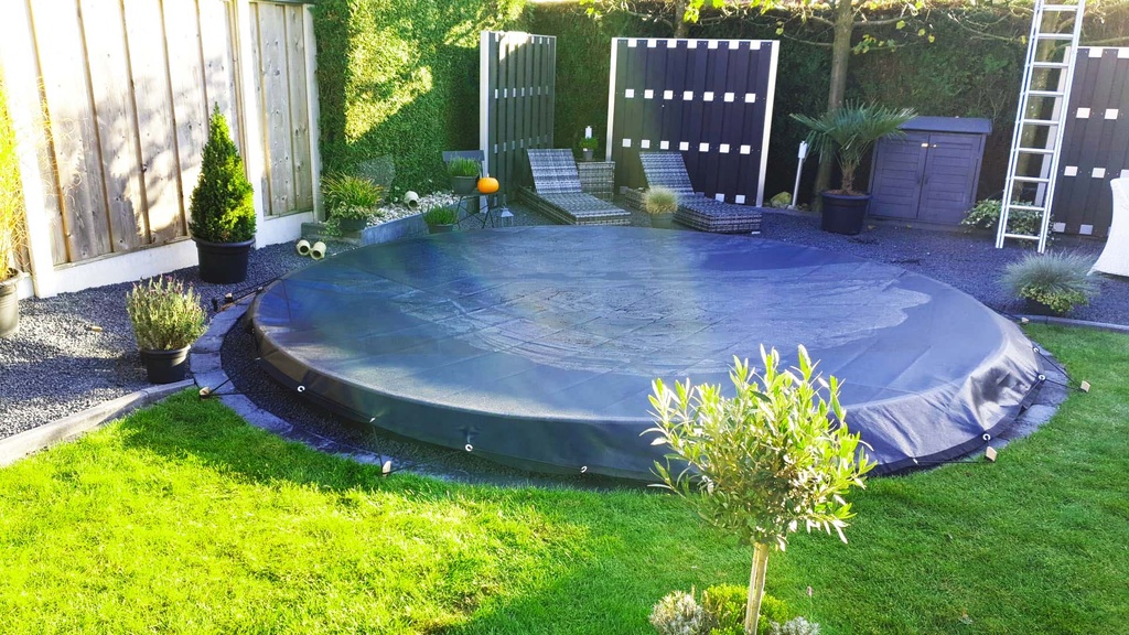 thumbnail: Gre CIPR451 Winterafdekking Rond Zwembad Ø460 Cm - Zwart 120 G/m² Met Kabel